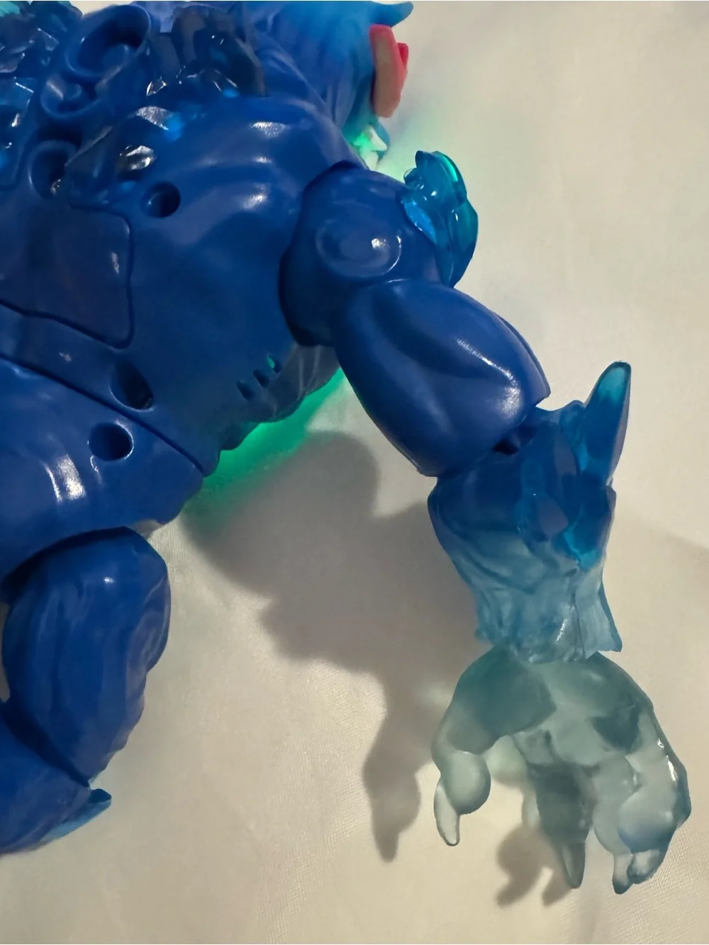 Blue Light-Up Monster Action Figure with Green Chest Glow